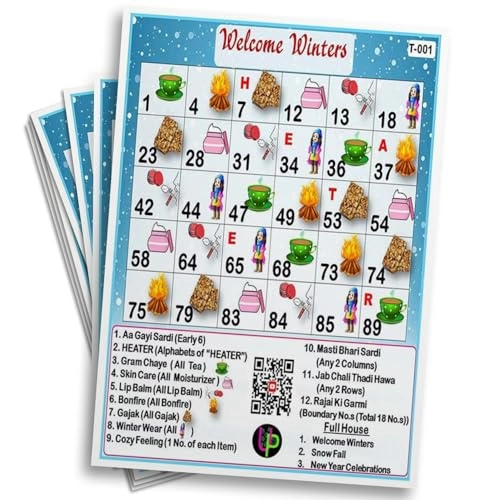 Tambola Tickets - Welcome Winters Theme English Set of 15 Tickets