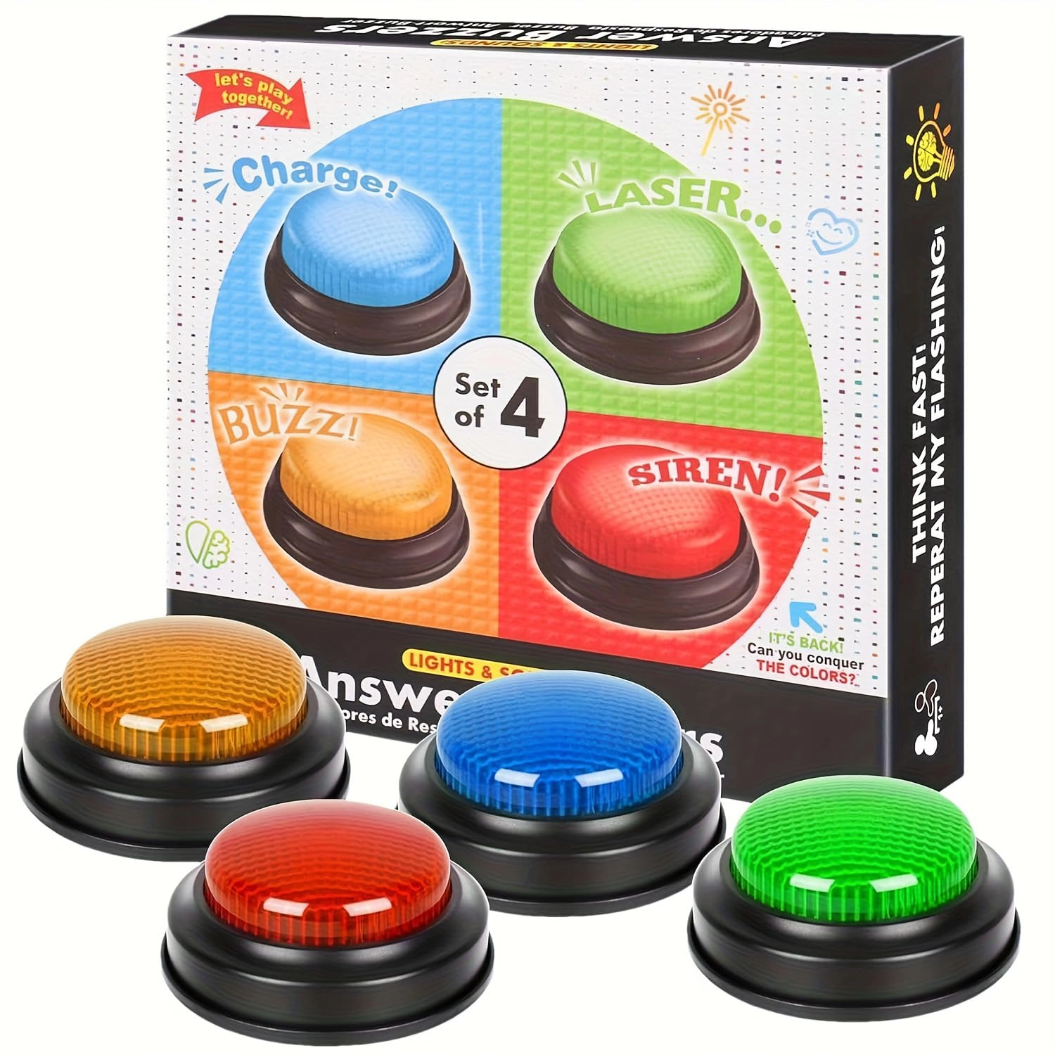 Vinciph Answer Buzzer - English 14 years and up 4 Pack