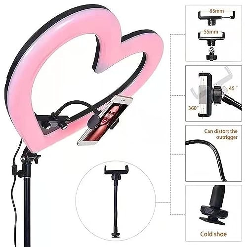 LED Heart Ring Light - 19 Inch 360° Rotatable