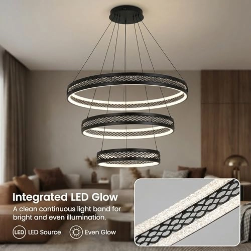 Modern LED Chandelier - 3000K-6000K Dimmable