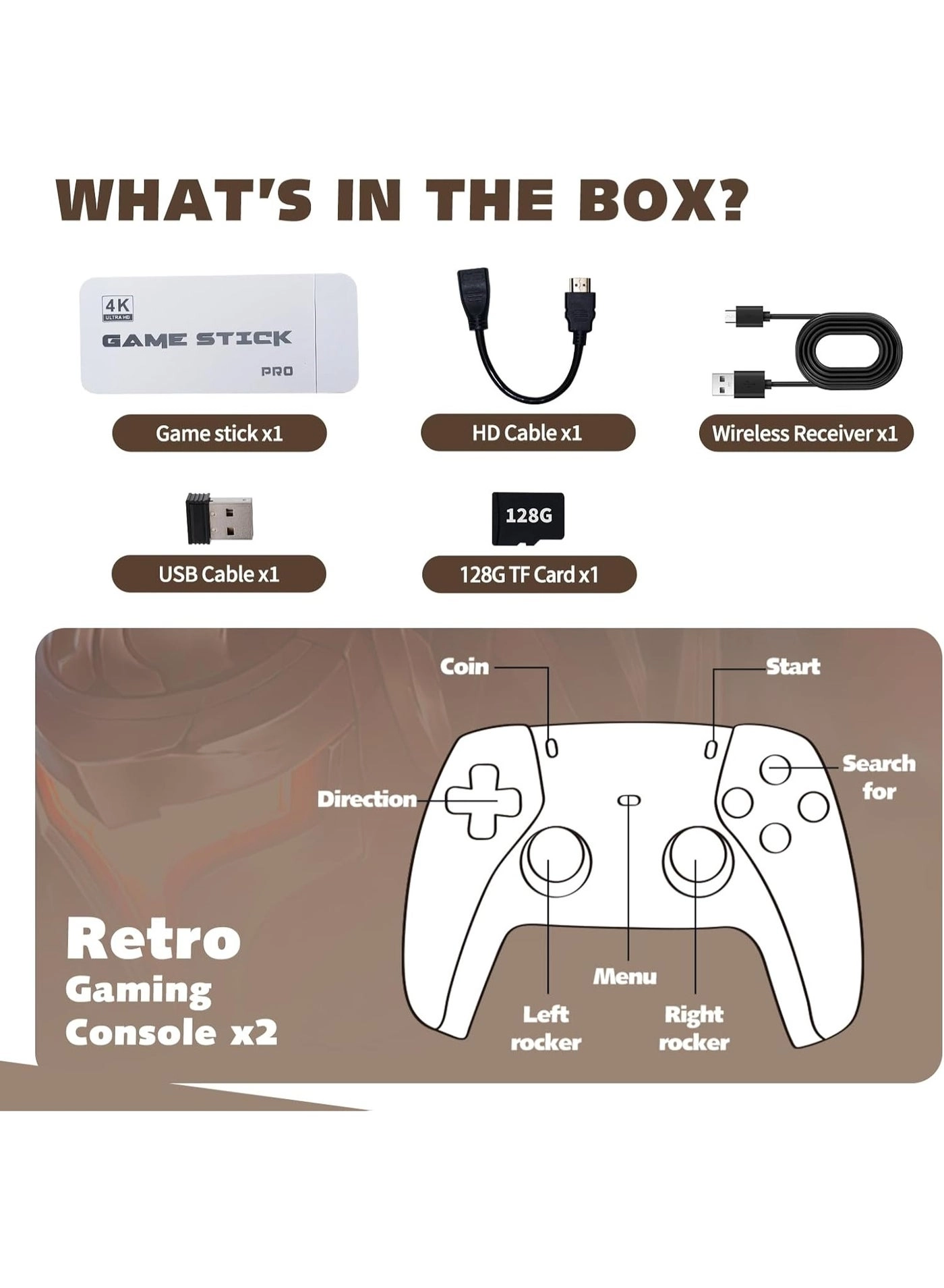 Wireless Retro Game Console - 64G
