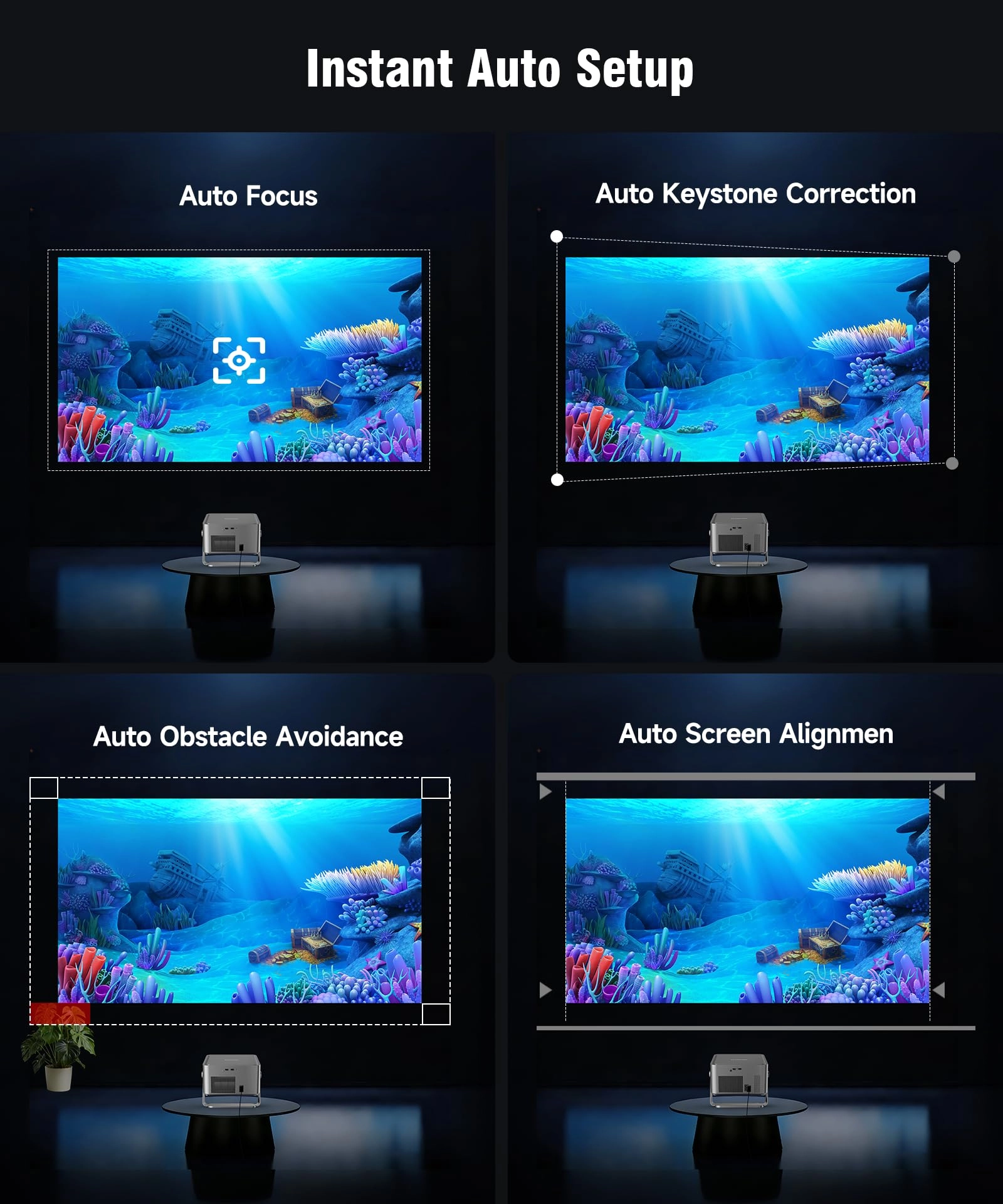 4K Smart Projector - 1920 x 1080 800 ANSI lumens