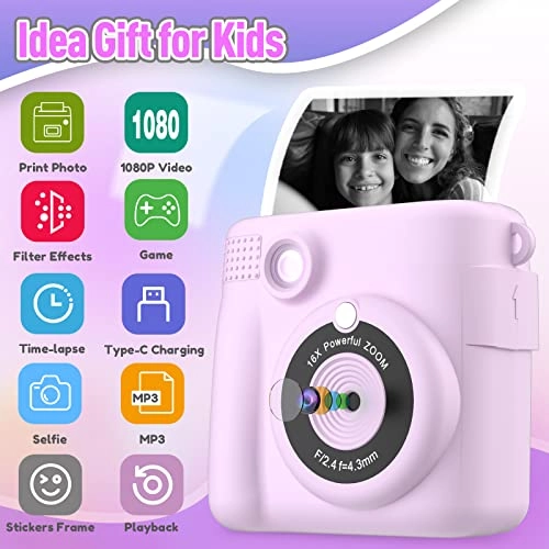 Instant Print Camera - 1080P 2.4 inch