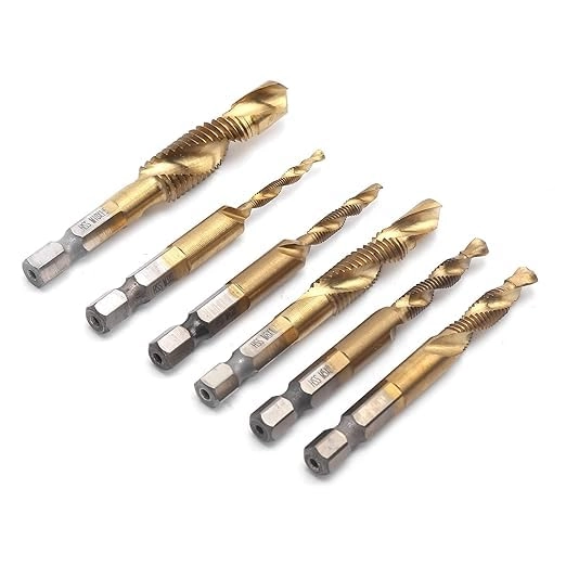 Combination Drill and Tap Bit Set - HSS 6pcs 1/8"-3/8"