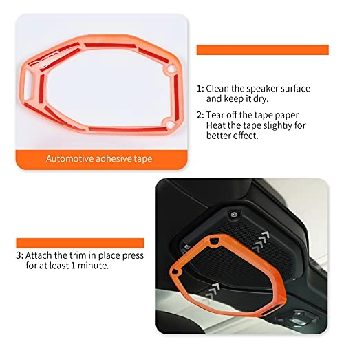 Top Speaker Audio Surround Trim - for Jeep JL Wrangler JL JLU Gladiator JT 2018 2019 2020 2021 Orange (2pcs/Set)