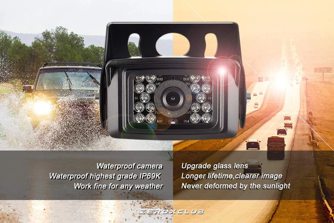 Digital Wireless 2 Backup Camera System - Night vision Wireless + 7’’ DVR Split Monitor - 7 Inches Touch Button