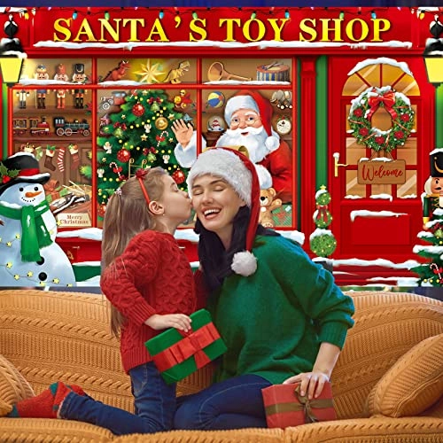 Santa's shop backdrop - 1 piece(s) Christmas