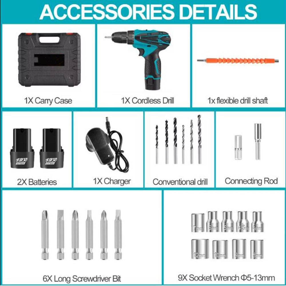 Cordless Power Screwdriver - 1500mAh