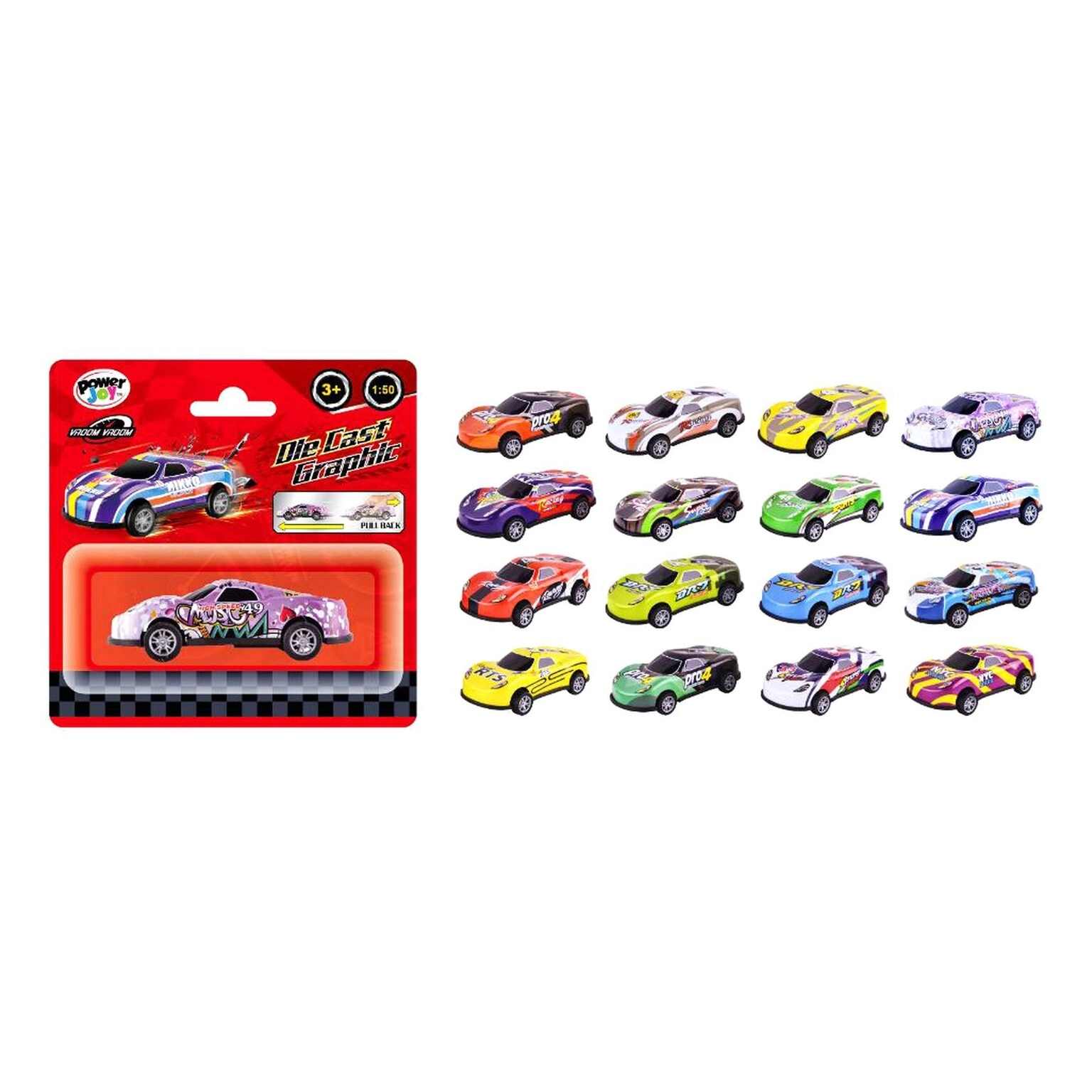 Power Joy Vroom Vroom Diecast Funky Car - 1pc