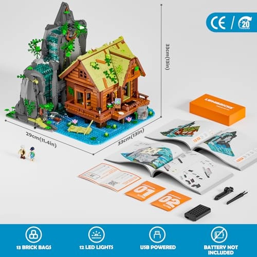 Waterfall Cabin - Retro Wooden LED