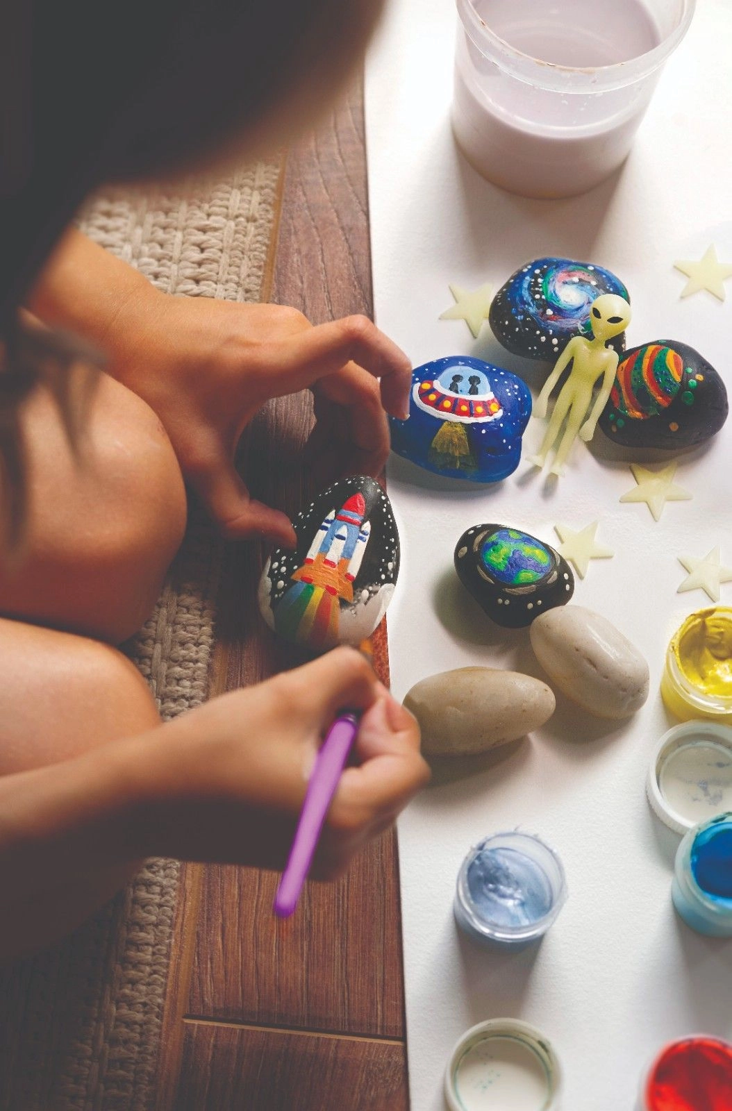 Glow In The Dark Space Rock Painting Kit - 5+ years