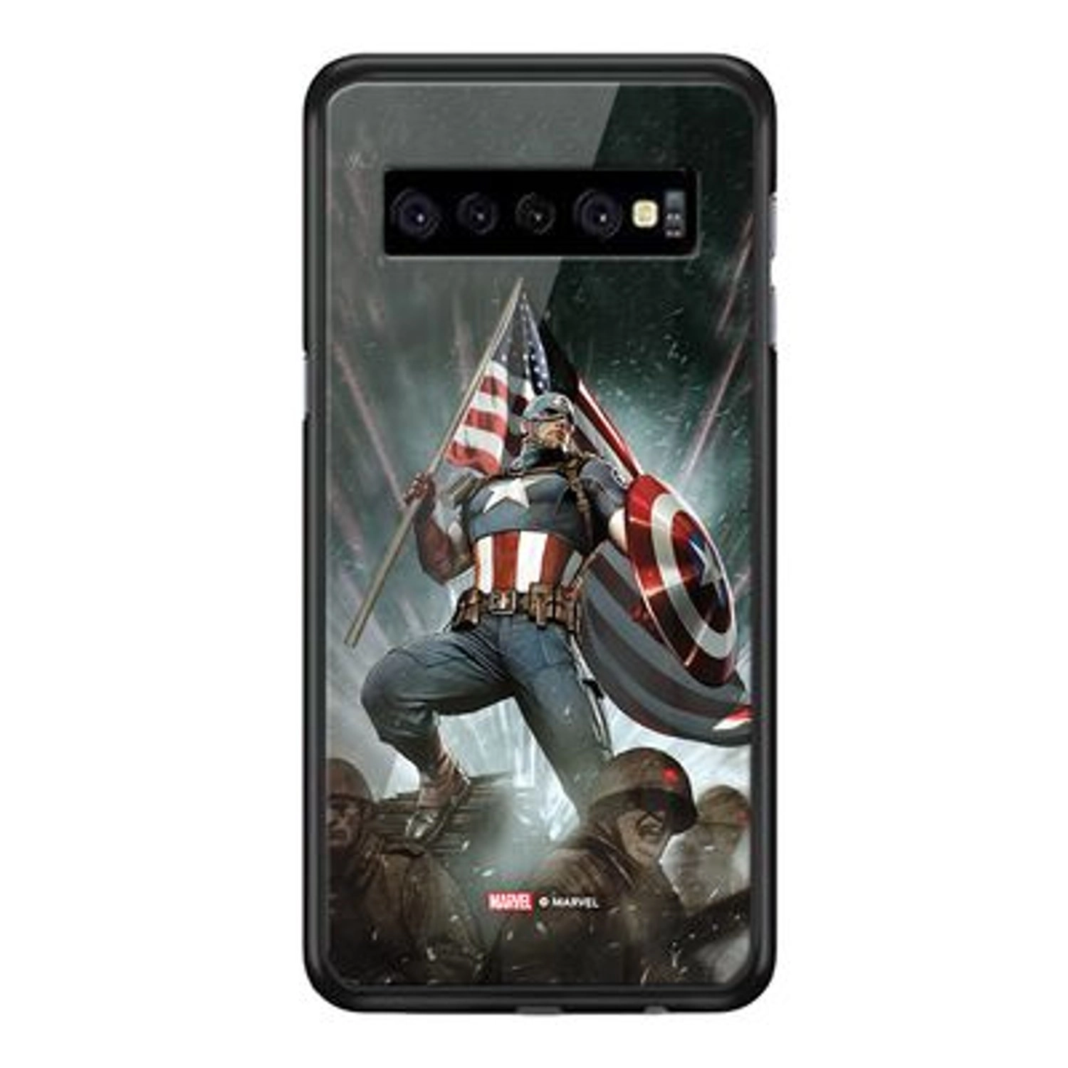 Wackylicious Captain America With Flag Back Case for Galaxy S10
