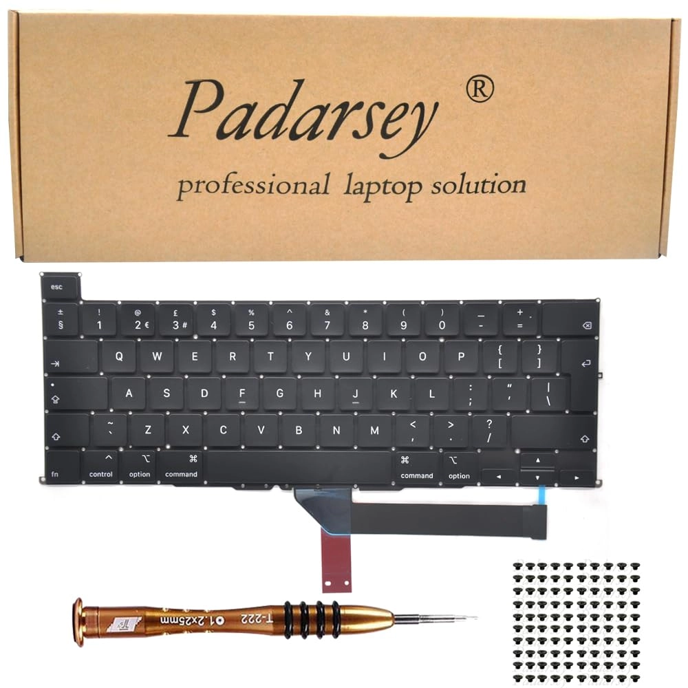 Pardarsey Replacement Keyboard + Keyboard Screws + Screwdriver - UK Wired