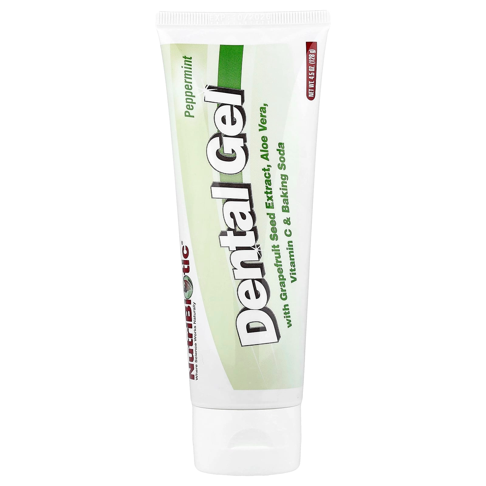 NutriBiotic Dental Gel Peppermint Toothpaste 128 g