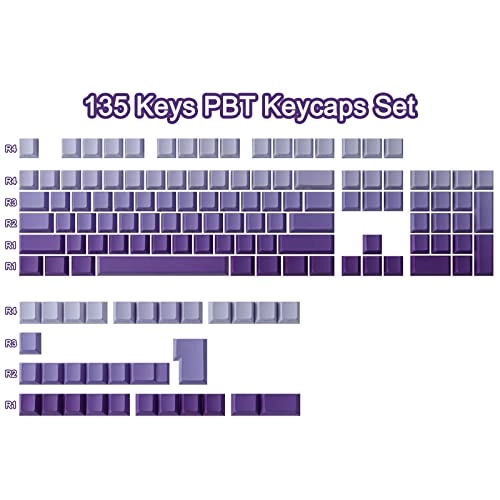 Keycaps PBT - 135 Keys Purple Gradient Cherry Profile