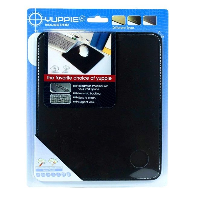 E-Century Yuppie Leather/PU Material Mouse Pad - 22x18 cm