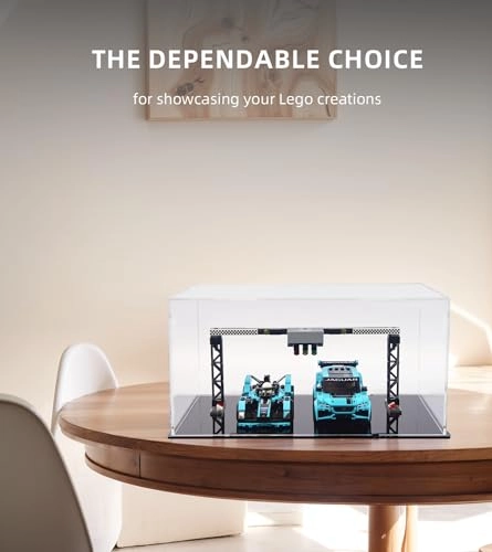 Acrylic Display Case for LEGO 76898 Speed Champions Formula E Panasonic Jaguar Racing GEN2 Jaguar I-PACE