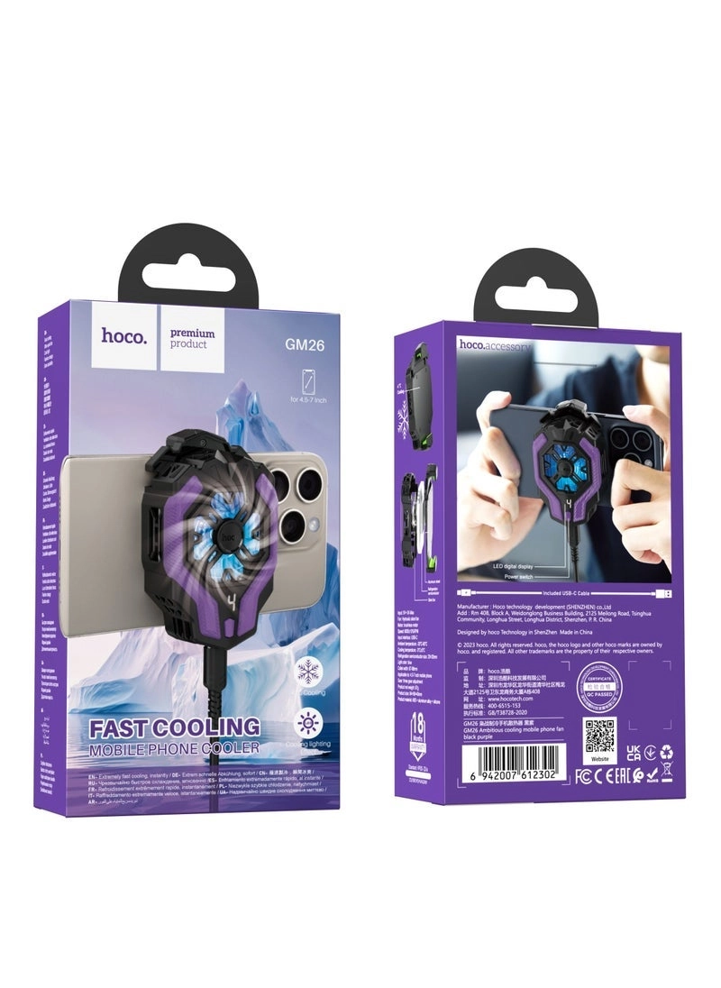 GM26 - Mobile Phone Cooling Fan Universal 4.5-7in 3-Speed