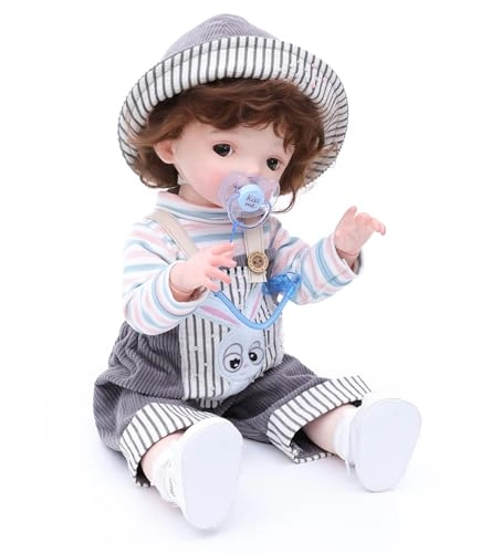 Reborn Style Ball Jointed Doll - 20 Inch Full Vinyl Brown Glass Eyes Ages 14+