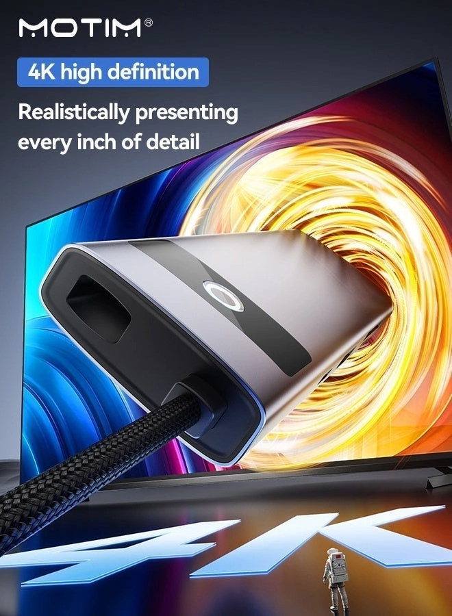 7-in-1 USB-C Hub Dock - USB 3.0 5Gbps 100W PD 4K@30Hz