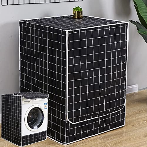 Washing Machine Cover - S Black Leaves Waterproof