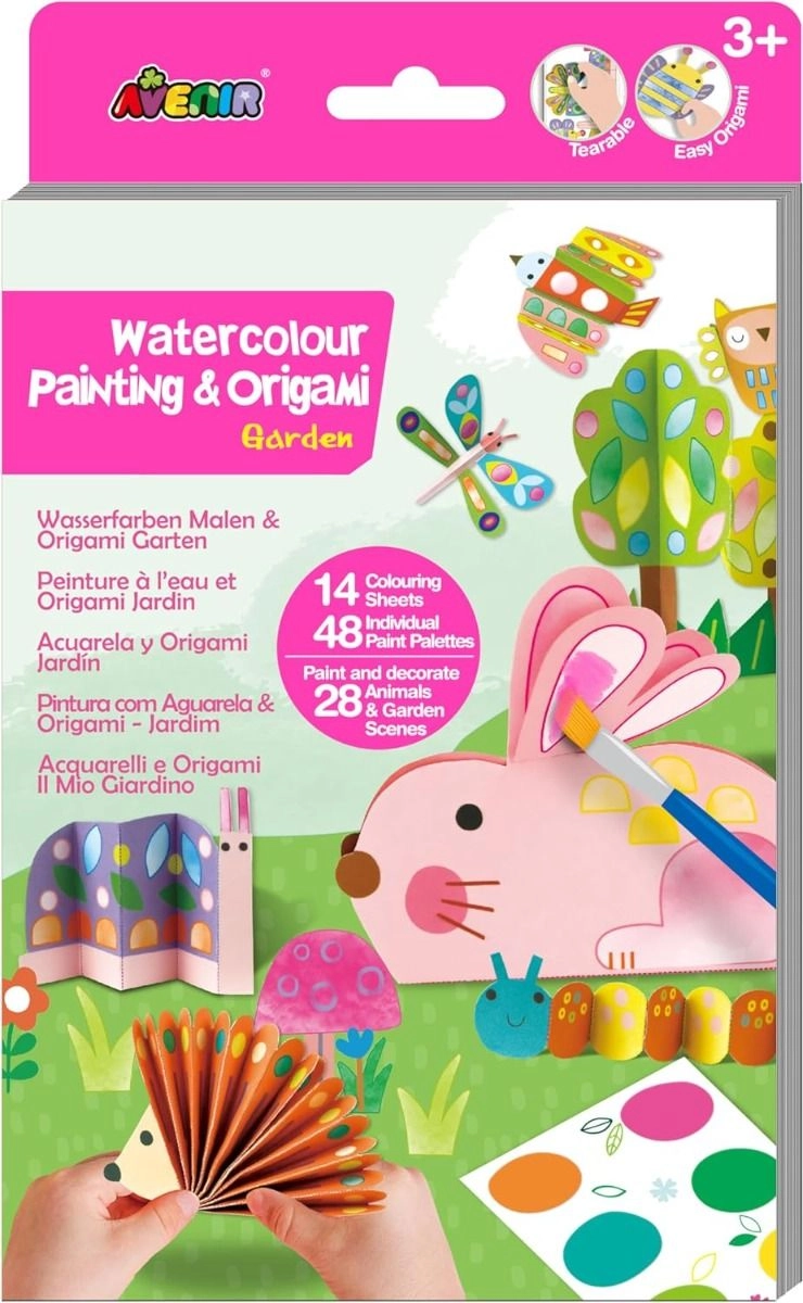 Avenir Painting & Origami Pets Watercolor - 14 coloring sheets paint brush