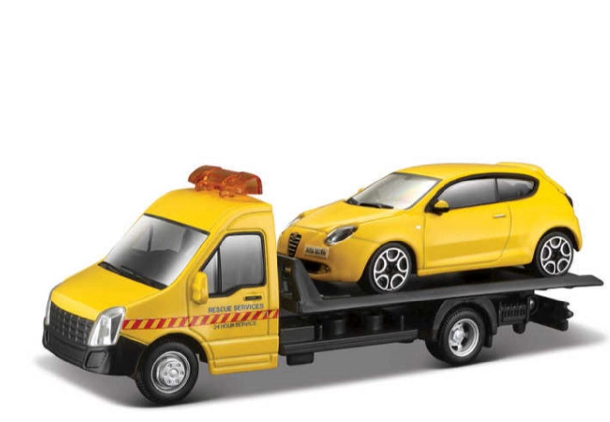 Street Fire Flatbed Tow Truck 1:43 + Car Asst.