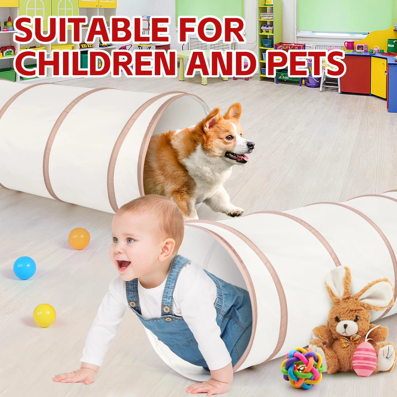 Kids Play Tunnel - Colorful Pop Up Rainbow