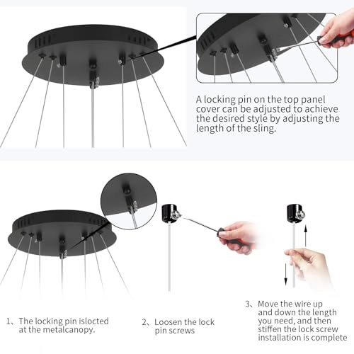 Modern LED Bedroom Chandelier - up to 100 cm