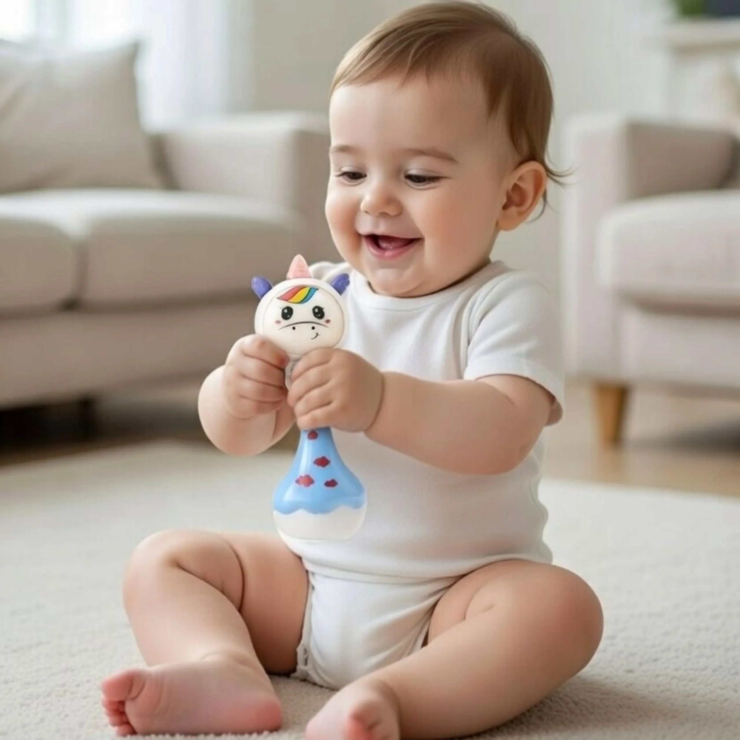 Baby Musical Rattle Toy - Suitable for 12 months and above Cute Cow