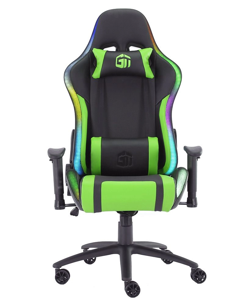 GamerTek Lightning RGB - Gaming Chair 150KG Green & Black