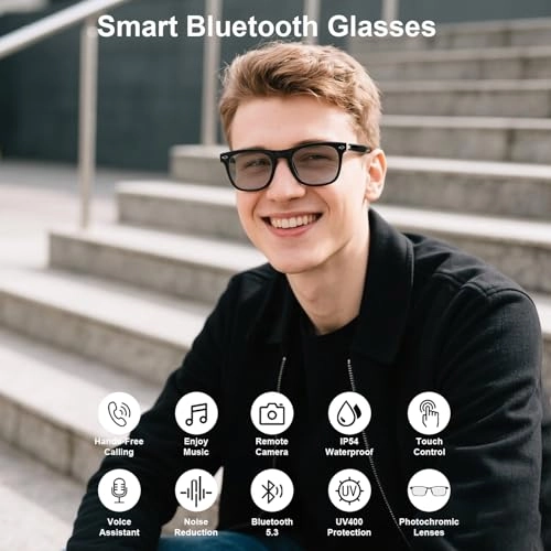 Smart Glasses - Auto Power On/Off Bluetooth UV400/Blue Light Protection
