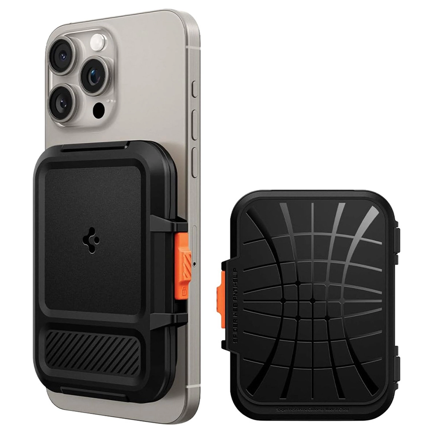 Spigen Lock Fit MagFit Wallet Card Holder - Black iPhone Compatible