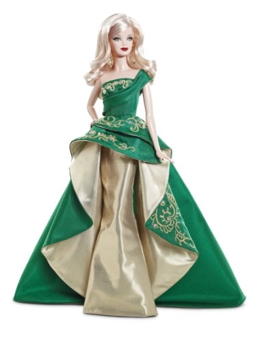 Barbie Collector 2011 Holiday Doll - Emerald Green Gold Chandelier Earrings