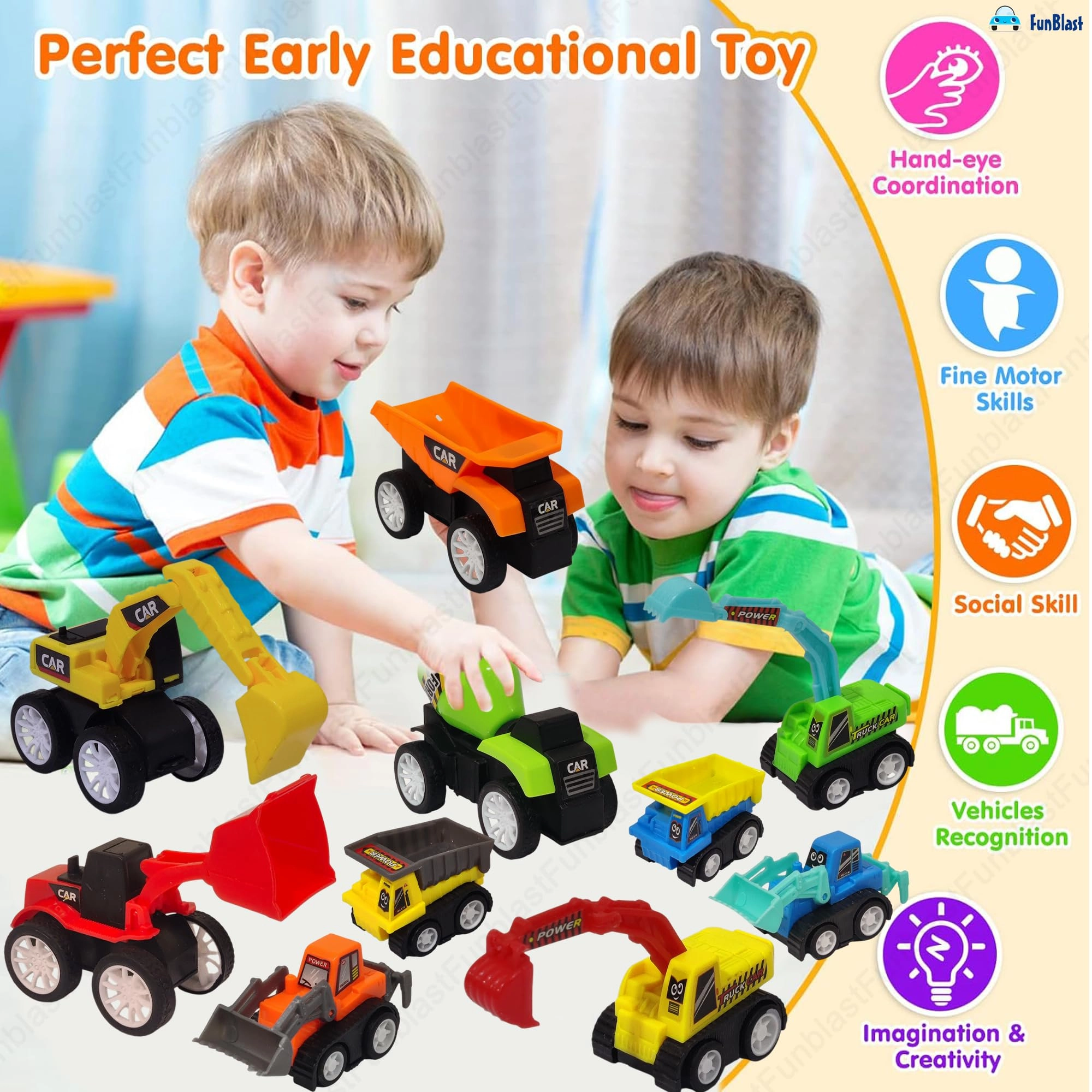 Pull Back Vehicles - 10 pcs