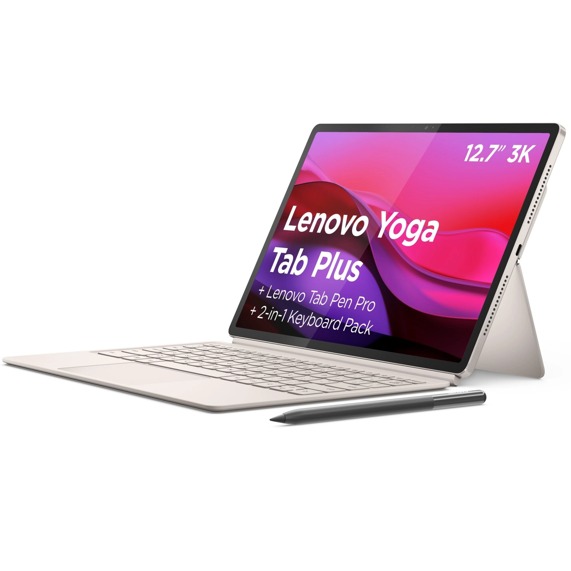 Yoga Tab Plus - 256GB 12.7" + 2-in-1 Keyboard Pack + Tab Pen Pro + LT310 Yoga True Wireless Earbuds