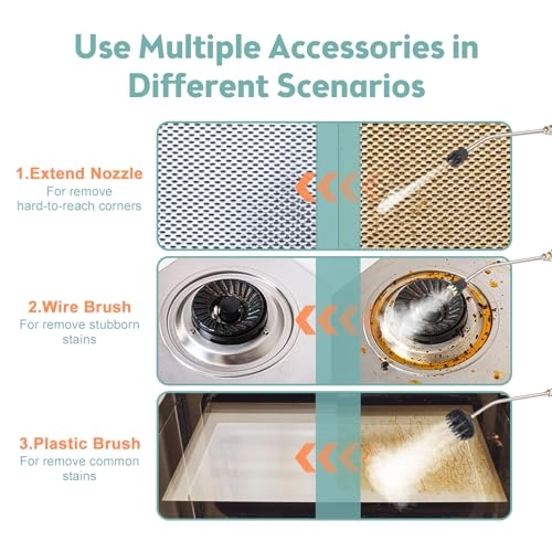 Handheld Steam Cleaner - 1500W 3 Brush Heads