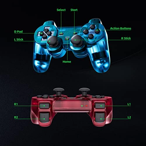 Wireless Controller - ClearBlue and ClearPurple PS-2 Play 2