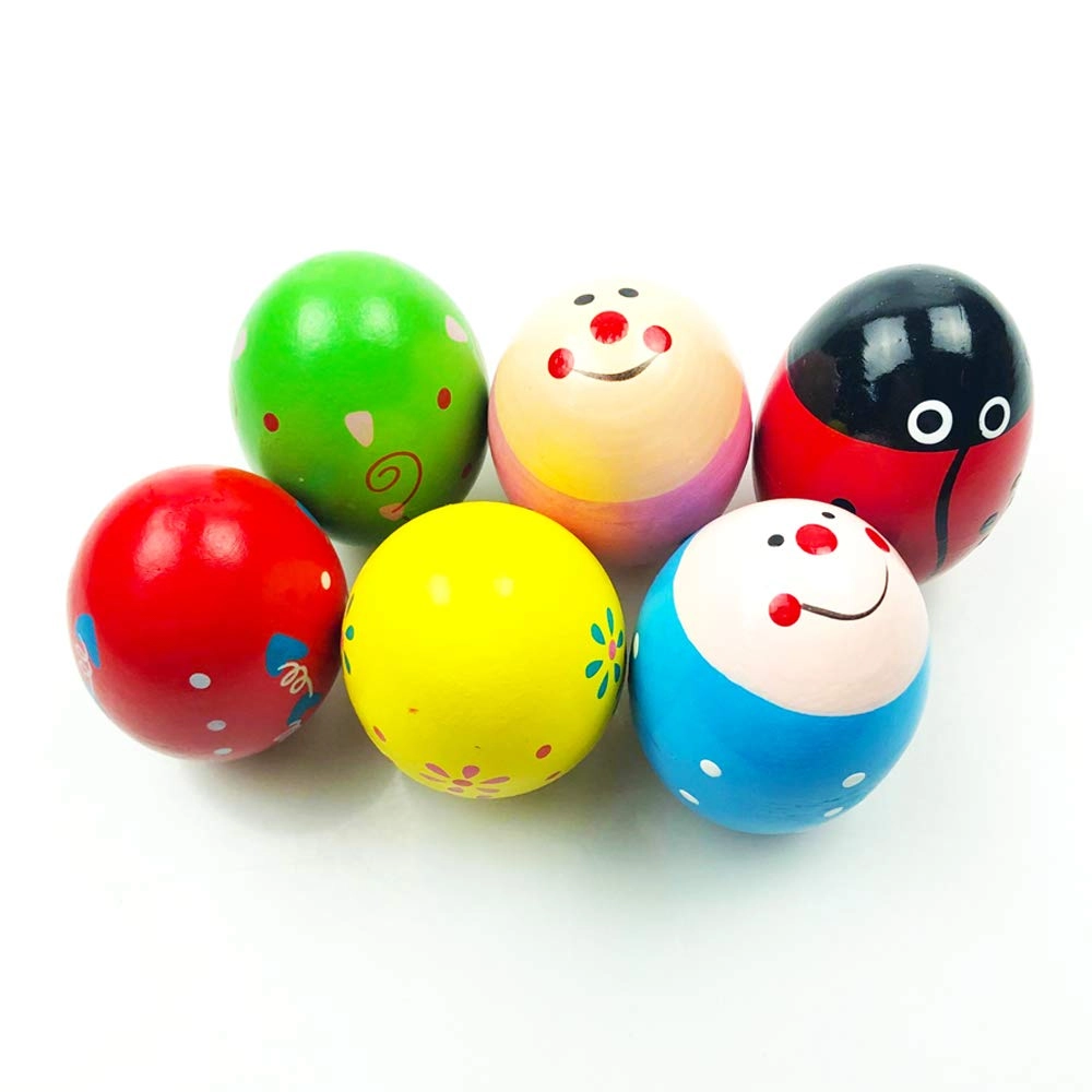 QINGQIU Easter Eggs Wooden Shakers Musical Toy