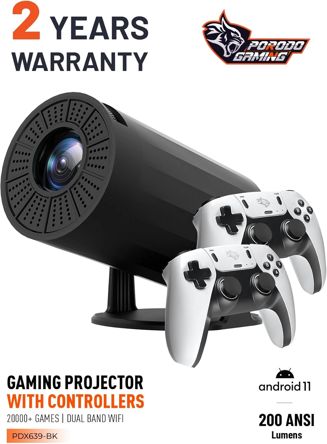 4K Gaming Projector PDX639-BK 150-200 ANSI Lumens