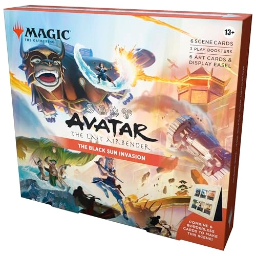 Avatar: The Last Airbender Scene Box 1 - The Black Sun Invasion - 6 Traditional Foil Borderless Scene Cards 6 Art-Only Scene Cards 3 Play Boosters Bundle