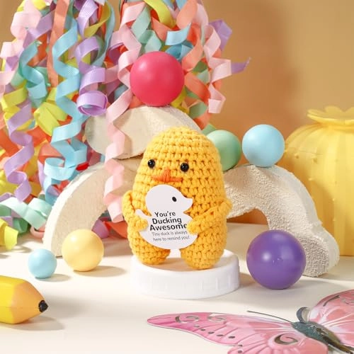 Duck Positive Crochet Duck 9.5 cm