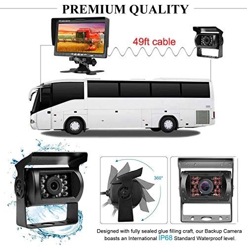 Rearview Camera - Night Vision + 7" TFT LCD Monitor - 800x480