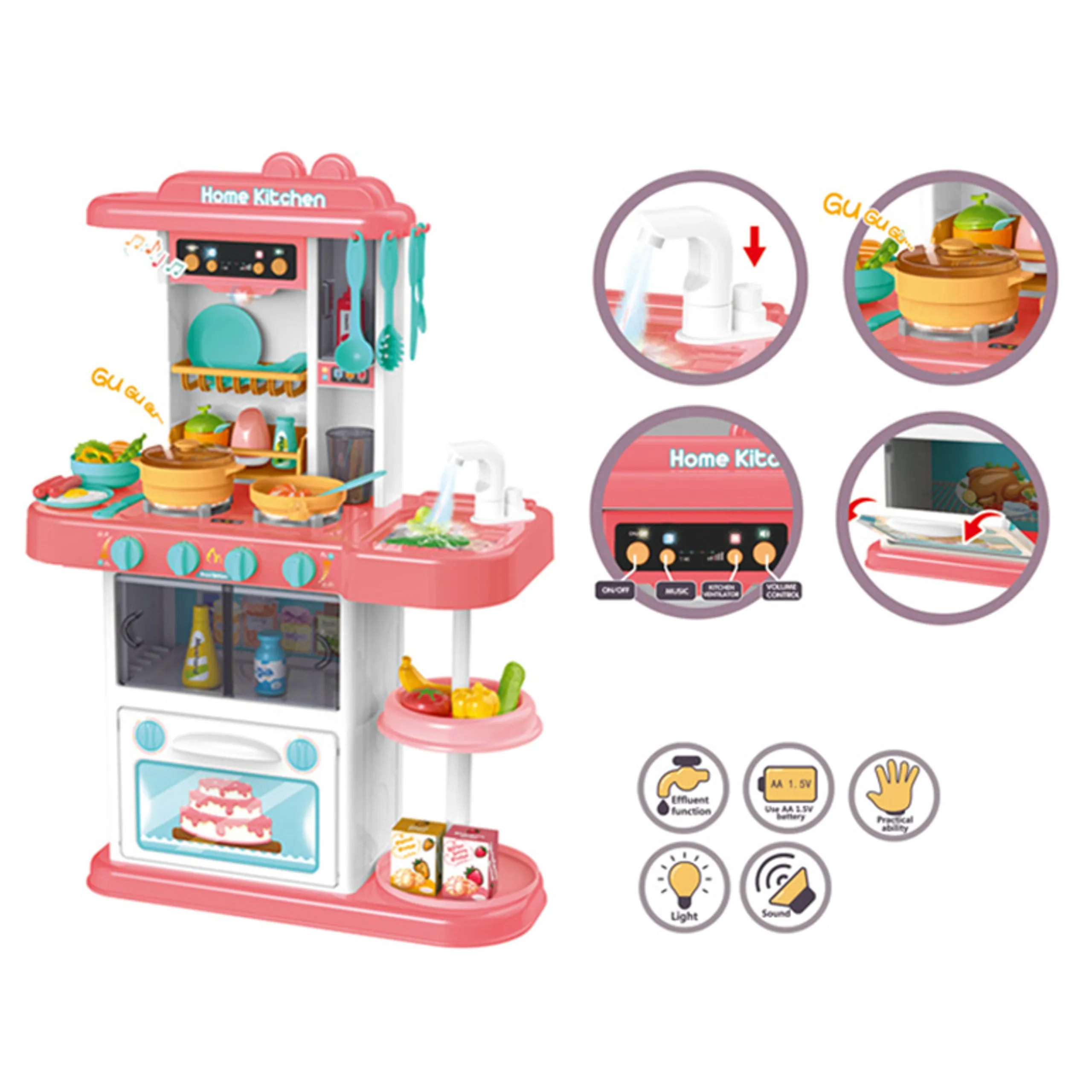 Kids Toys Kitchen Pretend Play - 38pcs (GF-889-166)