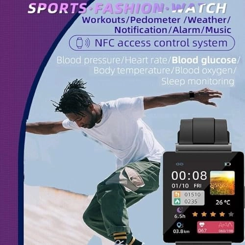 Smartwatch - 1.35" HD Blood Glucose 100+ Sports Modes