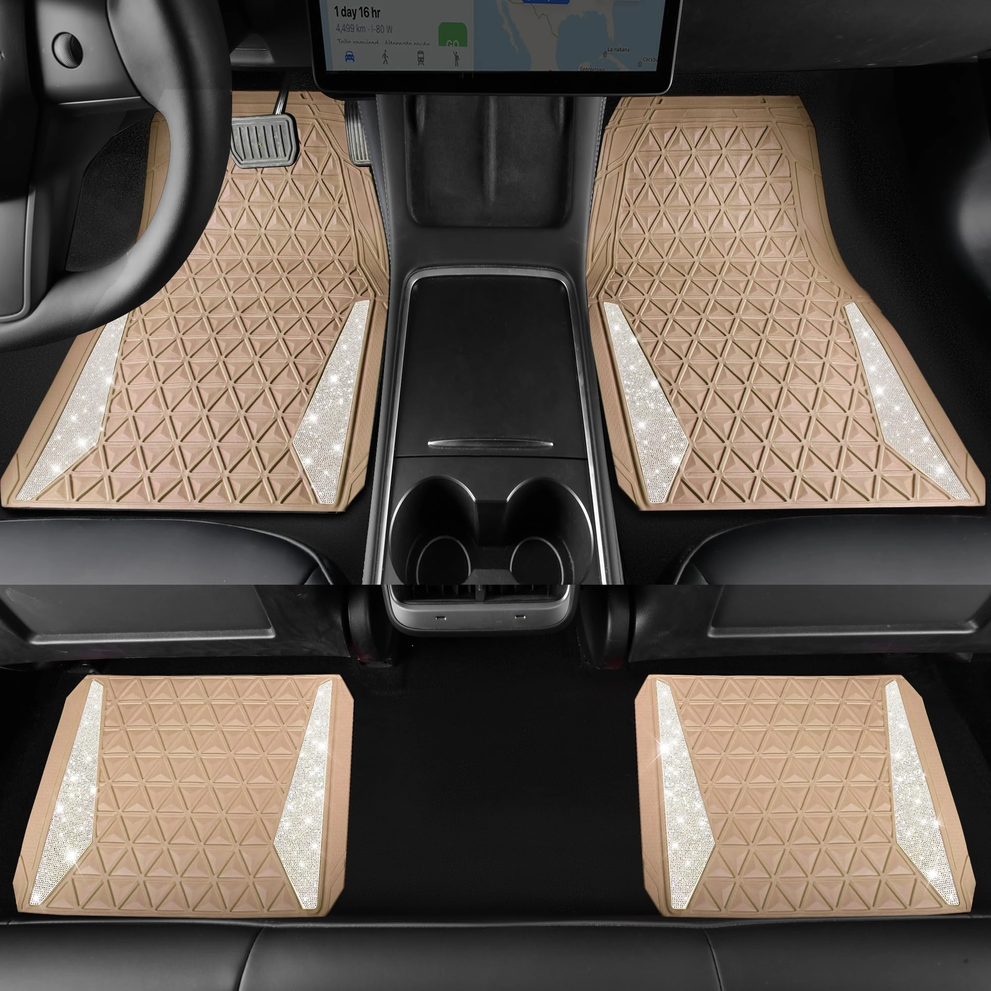 Bling Diamond Car Mats - 4.0 Count Universal Fit