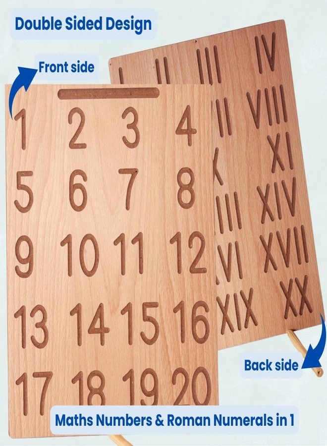 Wooden Alphabet & Number Tracing Boards - 2+ 2 pieces