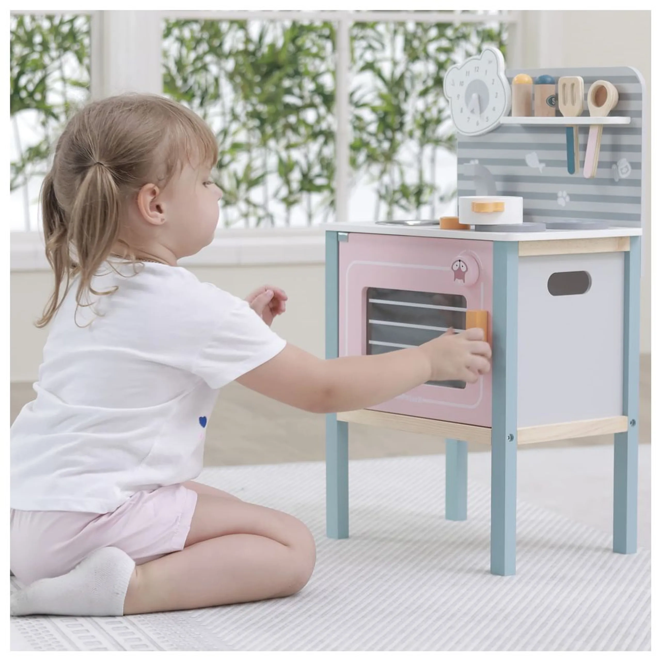 Wooden Kitchen Playset - Roleplay Utensils Oven Sink (PCG-44027)