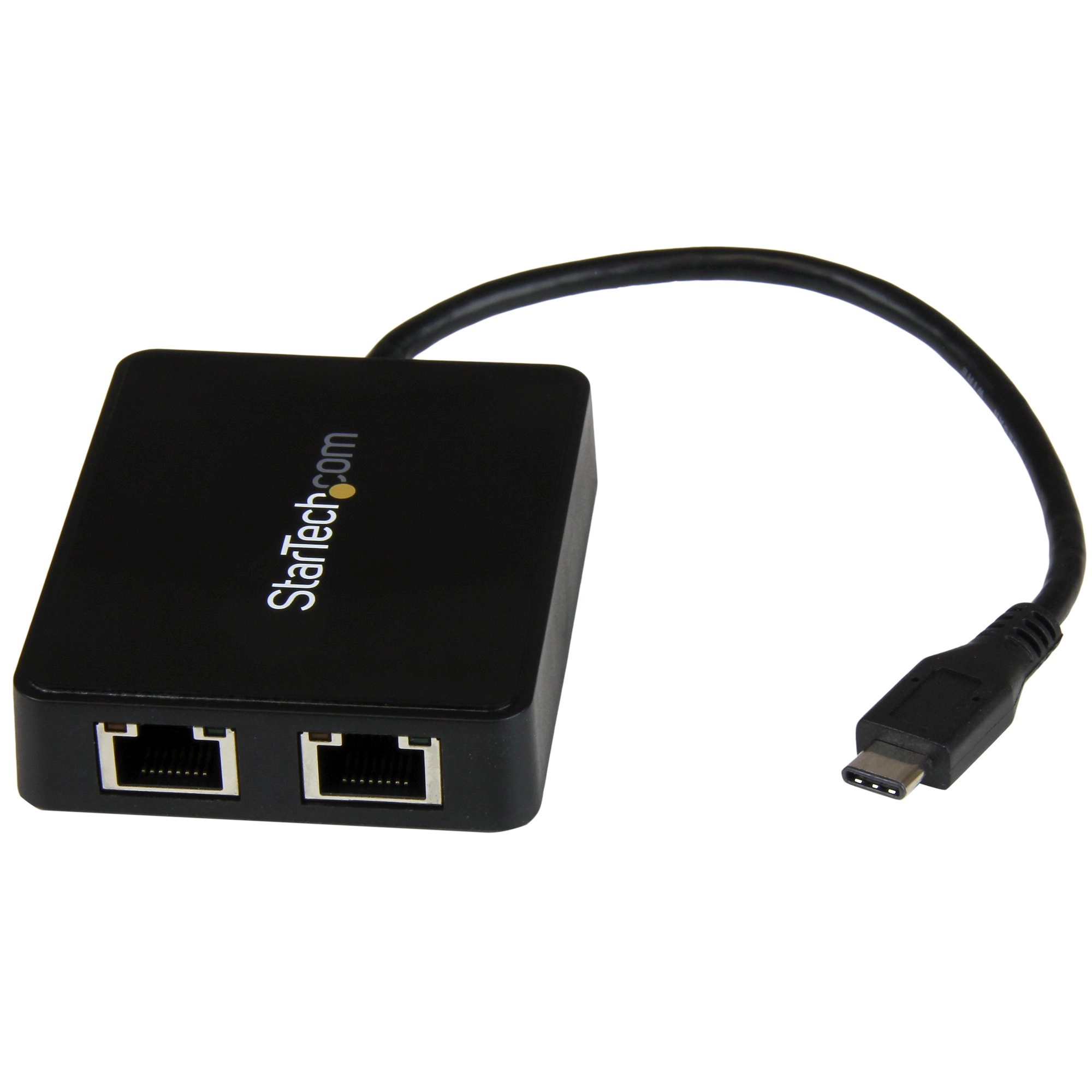USB C to Dual Port Gigabit Ethernet Adapter - USB C