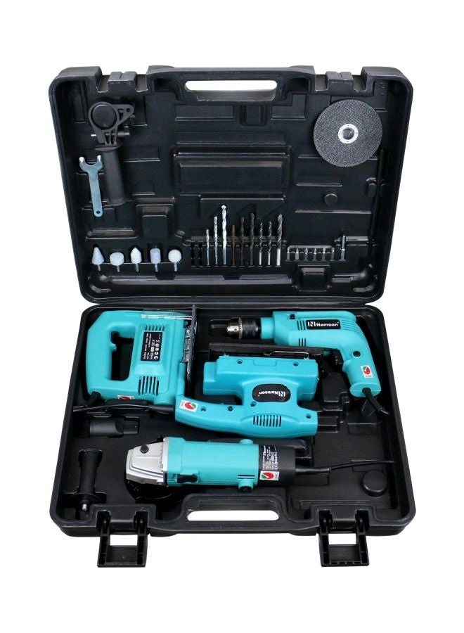 NAMSON Electric Drill - 4 pieces Blue/Black Kit